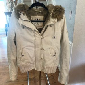 A&F faux fur lined hooded coat
